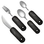 Rehabilitation Advantage 4 Piece Adaptive Utensil Set With Easy Grip Handles