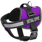 Dogline Vest Harness for Dogs and 2 Removable Emotional Support Patches, Medium/22" to 30", Purple