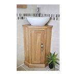 Solid Oak Bathroom Cabinet | Cloakroom Corner Vanity Sink | Bathroom Furniture 501CB027