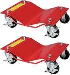 Heavy Duty Car Dolly Set of 2 with Brakes, 1500 Lbs per Dolly Car Skates for Moving Vehicles, 3.5 Inch Wheel Tire Dollies for Cars, Trucks, Motorcycles in Garage, Orange