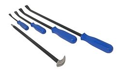 Tech 5 Piece Pry Bar Set, Mechanic’s Prybars, Chisel Tip, Angled, Rolling-Head, Carbon Steel, Hand Tools