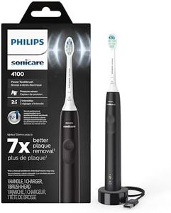 Philips Sonicare ProtectiveClean 4100 Plaque Control, Rechargeable electric toothbrush with pressure sensor, Black White HX6810/50 for adults,pack of 1
