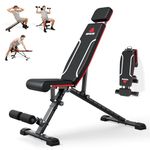 Roygym Foldable Weight Bench, Adjustable Workout Bench Press with Multifunctional Adjustment Design for Full Body Workout, 400kg Exercise Bench Fast Folding Incline Flat Decline Bench for Home Gym