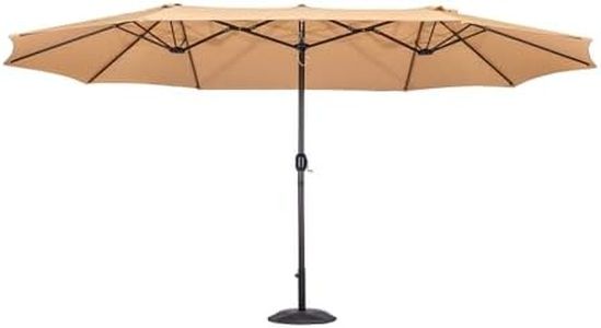 Hortan Ombrellone Rettangolare Doppio Diametro 4,6 Metri Con Palo Centrale, Struttura Antivento Regolabile in Acciaio, Copertura Protettiva E Chiusura a Manovella