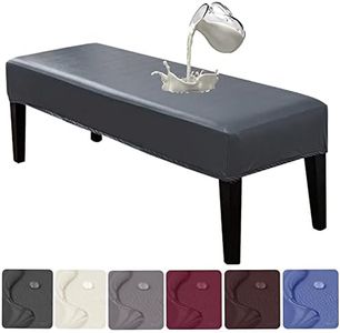 HFCNMY Bench Covers for Dining Room,Waterproof PU Dining Bench Cover Removable Bench Covers Stretch Washable Bench Seat Covers for Dining Room Bench Slipcover for Living Room, Bedroom,Kitchen Gray