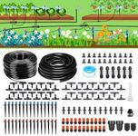 HEKIWAY 256FT Automatic Drip Irrigation System Kit,Automatic Garden Watering Misting System for Greenhouse, Yard, Plant ，Lawn with 1/2 inch Hose 1/4 inch Distribution Tubing and Accessories