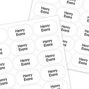 180pcs Stick on Name Labels Personalized for Clothing, School Bags, Bottles & More - Laundry Safe Adhesive Precut 1”x0.5” Custom Tags for Nursing Home, Day Care & Outdoor Camp Activities