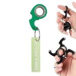 AUGEN Spinner Keychain Ninja Spinning Keychain with Luminescent Strip, Metal Spinner Finger Keychains Tip Relaxtion Portable Car or Bike Revolving Keychain for Boys, Men, Women (Green)