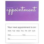 ABC Gift Shop 100 Appointment Reminder Cards for Business, Hair Salon, Dental Office, Massage Therapist, Grooming, Hairdresser, Medical Doctors and More Your Next Appointment Cards Purple