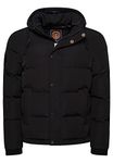 Superdry Men's EVEREST HOODED PUFFER JKT A4 - Padded, Jet Black,