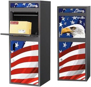 Merapi Patriot Heavy-Duty Parcel Fortress – Max Security Anti-Theft Delivery Box with Lock, Weatherproof Steel Package Drop Box for Porch Pirates |Emblazoned with Eagle & Flag Design