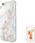 uCOLOR Rose Gold Marble Matt Case Compatible with iPhone 6S/6/8/7/SE 2nd/SE 3 (2022) 4.7" Cute Protective Case Matt Slim Soft TPU Silicon Shockproof Cover