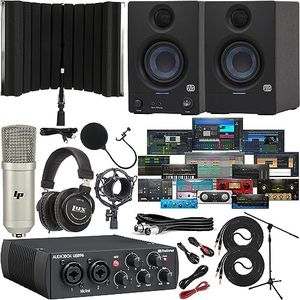 Presonus AudioBox 96 USB Audio/MIDI Interface with New Designed Eris E3.5 Studio Monitors and with Newest Version Studio One Artist Software Pack & Isolation Recording Shield