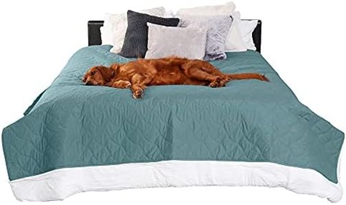 Furhaven Waterproof & Non-Slip King Size Mattress Cover Protector for Dogs & Cats, Washable, For Beds, Couches, & Car Seats - Quilted Twill Blanket Mattress Cover - Nile Blue, Jumbo/King Size