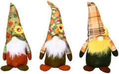 Dawhud Direct Summer Gnomes Plush Sunflower Set of 3 - Soft Felt Mini Statue Home Decoration for Spring & Farmhouse - Small Figurines Ornament with Flowers for Kitchen, Garden - 5.5" W x 14''H