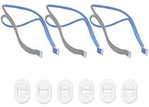 Wiscky Nylon Replacement Headgear Compatible With Resmed Airfit P10 Nasal Pillow Cpap Mask Straps Included 3 Super Elastic Straps And 6 Adjustment Clips(3 Pack),Blue