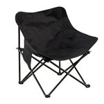 Niyam Folding Chair Big with Side Pocket - Portable Foldable Nylon Base Fabric Camping Chair for Fishing Beach Picnic Outdoor Garden Chair (Moon, Black)