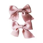 2pcs Hair Bows Alligator Clips Barrettes,Alligator Hair Clips Hair Accessories Bowknot Barrette Small Non-slip Bow Hair Clips Fashion Cute Ponytail Barrettes for Teens Wear Clips (pink)