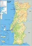 Physical Map of Portugal - Size A2-59.4 x 42cm - Paper Laminated