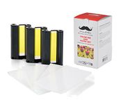 Moustache 3 PCS Compatible with Canon KP-108IN Ink Cartridges Color Ink Cartridges & 108 Sheets 4" x 6" Photo Paper Set for SELPHY CP1300 CP1200 CP1000 CP220 CP330 CP400 CP510