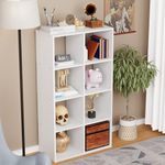 Lukzer 8 Shelf Engineered Wood Bookshelf Storage Organizer Furniture for Living Room, Kitchen Office or Home Use Open Cube Cabinet (MR- 009/ White / 110 x 60 x 28 CM) DIY (Do It Yourself)