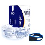 HanLynx Anti Snoring Devices with Chin Strap for Stop Snoring | Moldable BPA Free Soft Plastic Mouthpiece for Sleeping | Effective Snoring Solution Mouth Guard for Family