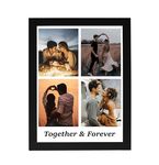 FA6 Customised 4 Photo Collage Vertical Frame for Birthday, Anniversary, Wedding Gift, Personalized Collage Gift, Wall Photo Frame - 6x8 Inch - Wood