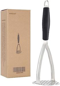 GWCLEO Pasapurés, Prensa Patatas de Grueso Acero INOX Pulido con Espejo y Non-Soldando, Pasapure con Mango de Silicona Suave de Anti-Deslizante y Fácil de Apretón,Puré de Patata para Fruta y Vegetale