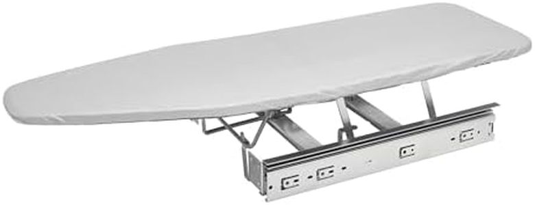 Rev-A-Shelf Pull Out Adjustable Folding Retractable Ironing Board w/Ball-Bearing Slide for Bathroom/Closet Vanity Cabinet Drawer, Gray, VIB-20CR