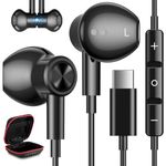 USB C Headphones for Samsung S24+ S24 Ultra 23, Type C Earphones with Microphone Magnetic Volume Control HiFi Stereo Wired Earbuds for Galaxy A53 S21 S20 FE Flip 5 Fold 4 Pixel 8 7 Pro 6 Android Phone