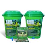 My Green Bin LIVE CLEAN GO GREEN Creating wealth from waste Green rich Organic Composter 25 ltrs + 1 Bag Microbes (5 ltrs) - Convert Kitchen Waste to Manure