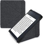 kwmobile Origami Case Compatible with Kobo Libra 2 - Slim Fabric Cover - Dark Grey