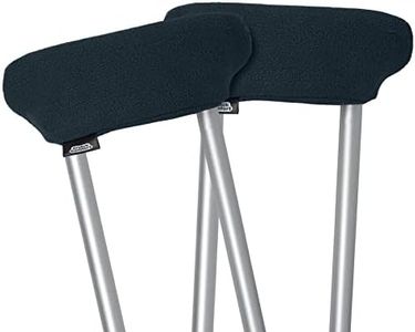 Universal Crutch Underarm Pad Covers - Luxurious Soft Fleece with Sculpted Memory Foam Cores (Classic Black)