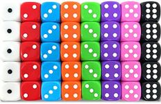 Smith’s® 40 Pack of Eco Friendly Dice | 16MM | 6 Sided Dice | No Harmful Materials | Rounded Edges for Smoother Rolling | 8 Beautiful Custom Colours