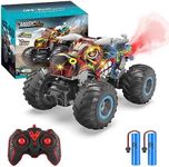 iBlivers Remote Control Monster Car, 1:16 All Terrain Remote Control Monster Truck, RC Monster Car Toy Truck with Spray Music LED Light, RC Monster Truck for Boys 4-7 8-12 Girls Kids