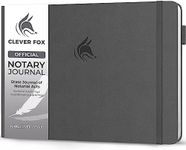 Clever Fox Notary Journal – Horizontal Notary Public Journal of Notarial Acts – Hardcover Notary Log Book – Notary Supplies – 378 Record Entries, Numbered Pages, Hardcover, 10”x7” (Gray)