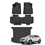 Wailtnb Car Floor Mats & Cargo Trunk Liners Custom Fit for Cadillac XT5 2017-2024 All Weather Floor Mats TPE Durable Floor Liners Accessories Black