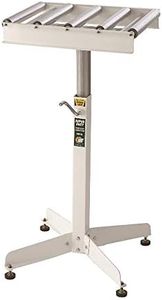 Adjustable Roller Table Stand HTC HRT-10 Super Duty Conveyor Feed Stand With 5 Ball Bearing Rollers , White