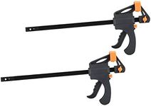 2 Pack Nuzamas Plastic 12 inch(30cm) F Clamps Set, Quick Grip and Ratchet Release, Woodworking DIY Tool Kit, Adjustable Bar Clamping, Squeeze Action Clamps