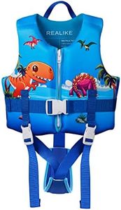 REALIKE Kids Swim Vest Toddler Floaties Adjustable Safety Strap Swimming Aids for Toddlers Children Float Swimsuit, Suitable for Age 2-10 Years/22-88lbs