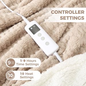 PROALLER Heated Blanket, Beige, 160x130cm – Electric Throw