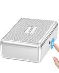 Biometric Fingerprint Storage Box,AICase Portable Cash Jewelry Security Case Lock Box Safe,Combination Lock for Car, Home,Office Travel_silver, (E1033)