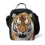 Amzbeauty Tiger Lunch Bag for Kids 3D Print Reusable Square Insulated Lunch Box