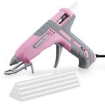 WORKPRO Hot Glue Gun, 60/100W Dual Temperature Glue Gun with 10pcs Glue Sticks (11x200mm), Fast Preheating Heavy Duty Melt Glue Gun Kit for Crafting, DIY, Construction, and Home Repairs, Pink