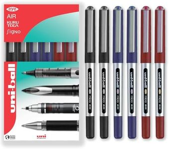 Uni-ball Eye Micro Ub-150 - Penna a inchiostro gel, 0,5 mm, confezione da 6-2 pezzi, 2 blu, 2 x rosso