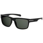 Polaroid Sunglasses Men's Pld2066s Polarized Rectangular Sunglasses, MTT Black, 56 mm