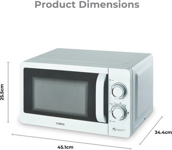 Tower 20L Microwave Oven, 800W – White