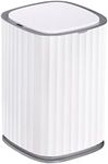 ELPHECO 13.5 Litre Bathroom Trash Can, 3.5 Gallon Bedroom Motion Sensor Trash Can with Lids, Automatic Waterproof Trash Can for Bathroom, Living Room, Office, Bedroom, White with Grey Trim