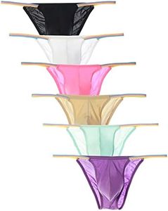 WINDAY Men Briefs Low Rise Ice Silk Triangle Bikini Briefs and Underwear B622, 6-pack Mixed Color, Small