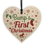 RED OCEAN Bumps First Christmas Heart Decoration Wooden Christmas Tree Baubles Mum To Be 1st Xmas Bump Tree Decoration Handmade Plaque 2018 Bauble